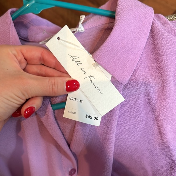 All in Favor brand lavender top NWT from Nordstrom. - Picture 3 of 3